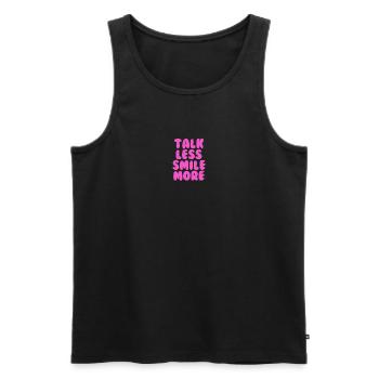 Talk less smile more pink - Männer Premium Bio Tank Top - Schwarz - Vorne - Michal (187cm)