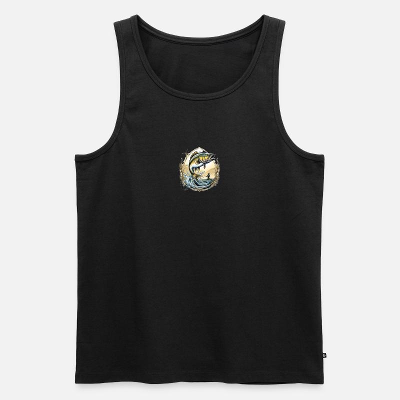 Fischen - Männer Premium Bio Tank Top - Schwarz