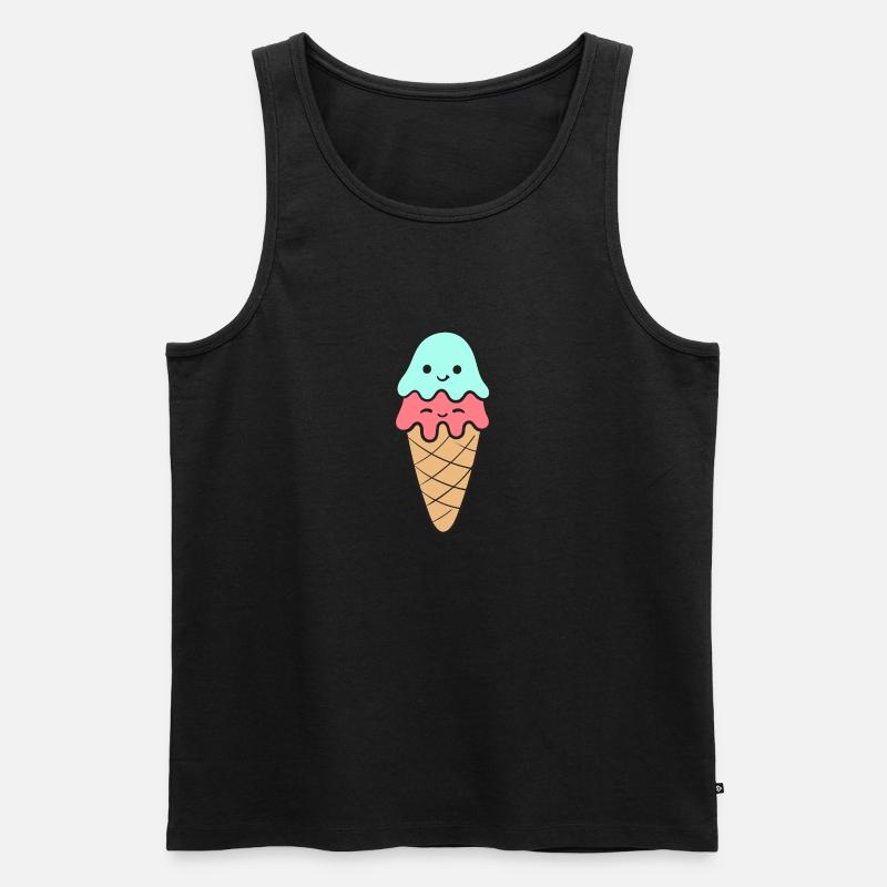 Eis Eiscreme - Männer Premium Bio Tank Top - Schwarz