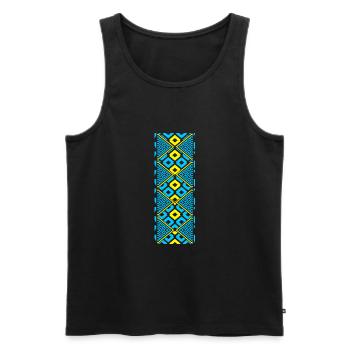 Ukraine Vyshivanka - Männer Premium Bio Tank Top - Schwarz - Vorne - AI Model Male 178 light (178cm)