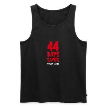 44 Days Later, British Prime Minister Truss 2022 - Men's Premium Organic Tank Top - black - Front - AI Model Male 178 light (178cm)