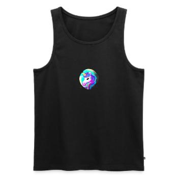 Regenbogen-Einhorn Neonzauber - Männer Premium Bio Tank Top - Schwarz - Vorne - Michal (187cm)