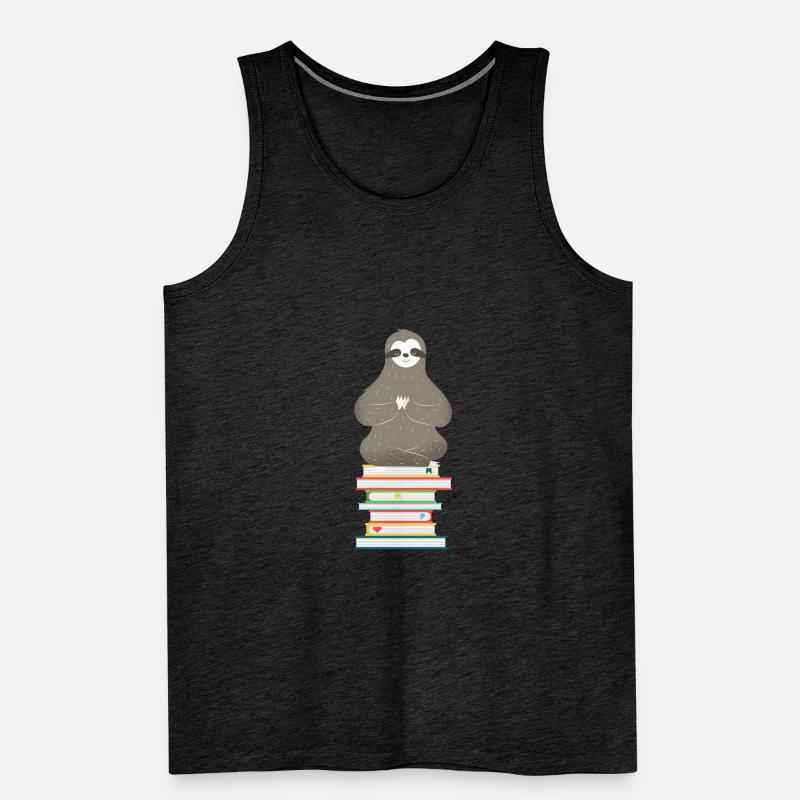 Sloth Bookworm Reader Geschenkidee Männer Premium Bio Tank Top