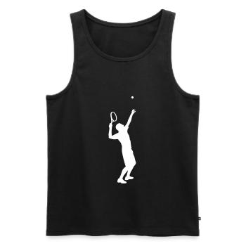 Serve at the tennis - Men's Premium Organic Tank Top - black - Front - AI Model Male 178 light (178cm)