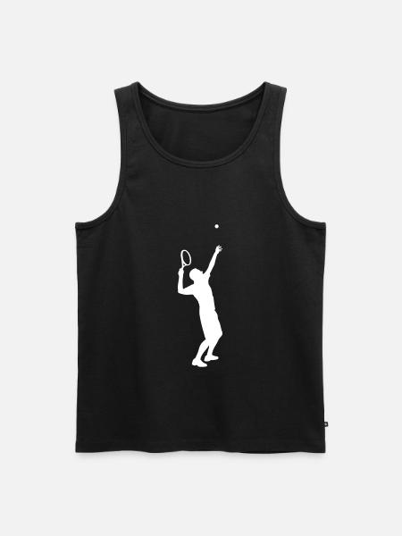 Aufschlag beim Tennis - Männer Premium Bio Tank Top - Schwarz