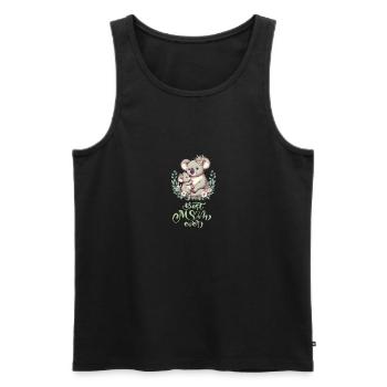 Best Mom Ever Koala Embrace Floral Wreath - Männer Premium Bio Tank Top - Schwarz - Vorne - AI Model Male 178 light (178cm)