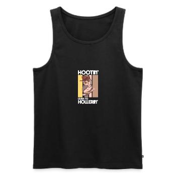 Funny Cowboy Hootin' Leads To Hollerin' - Männer Premium Bio Tank Top - Schwarz - Vorne - Michal (187cm)