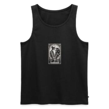 The Lovers Skeleton Gothic Tarot Art - Men's Premium Organic Tank Top - black - Front - AI Model Male 178 light (178cm)
