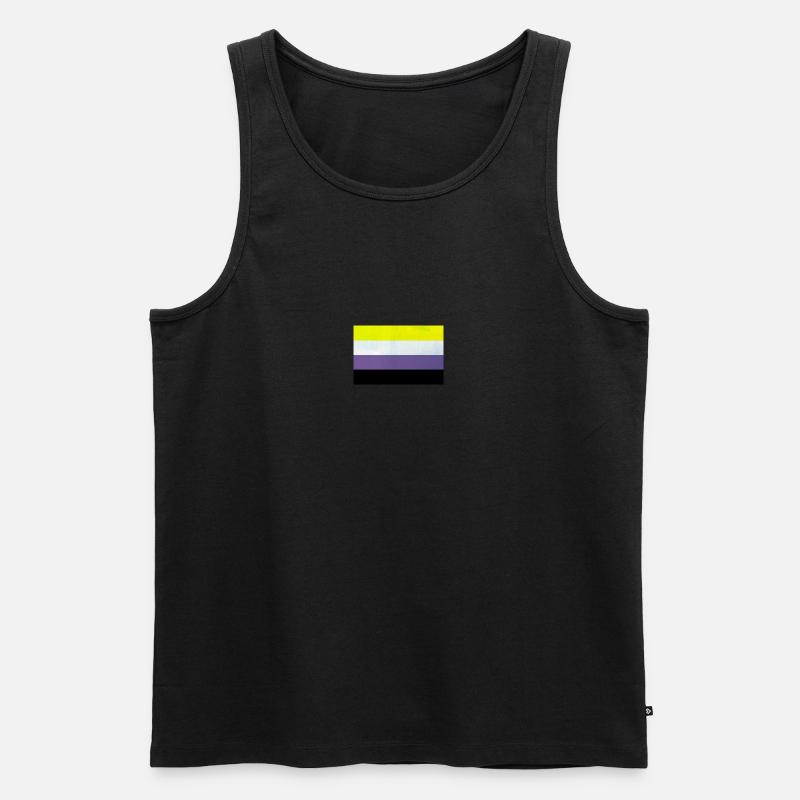 Nonbinary Pride Flag - Men's Premium Organic Tank Top - black