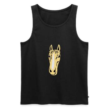 Cheval - Débardeur bio Premium Homme - noir - Devant - Michal (187cm)