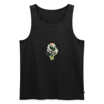 Aloe Vera gezeichnet - Männer Premium Bio Tank Top - Schwarz - Vorne - AI Model Male 178 light (178cm)