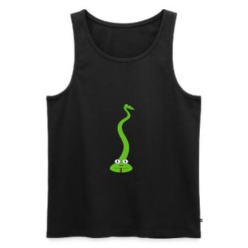 Grüne Schlange 1 - Männer Premium Bio Tank Top - Schwarz - Vorne - Michal (187cm)