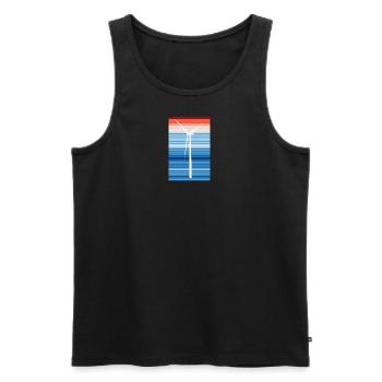 WarmingStripes - Wind Energy - Men's Premium Organic Tank Top - black - Front - AI Model Male 178 light (178cm)