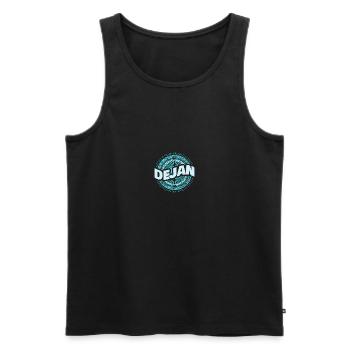 Geschenkidee Dejan - Männer Premium Bio Tank Top - Schwarz - Vorne - AI Model Male 178 light (178cm)