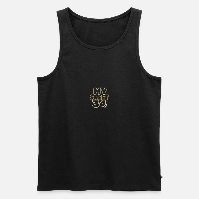 34 - Männer Premium Bio Tank Top - Schwarz
