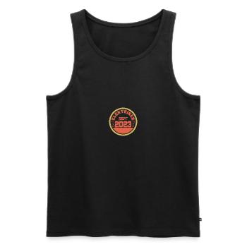 2023 - Men's Premium Organic Tank Top - black - Front - AI Model Male 178 light (178cm)