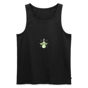 Helmut - Men's Premium Organic Tank Top - black - Front - AI Model Male 178 light (178cm)