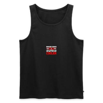 Coaching Fußball Vater Trainer Fußballtrainer - Männer Premium Bio Tank Top - Schwarz - Vorne - Michal (187cm)