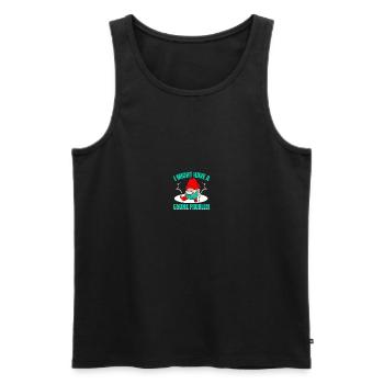 Gnomies Gardening Garden Gnome - Men's Premium Organic Tank Top - black - Front - Michal (187cm)
