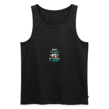 Gnomies Gardening Garden Gnome - Men's Premium Organic Tank Top - black - Front - Michal (187cm)