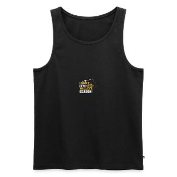 Chasseur de doré jaune Pêche au doré - Débardeur bio Premium Homme - noir - Devant - Michal (187cm)