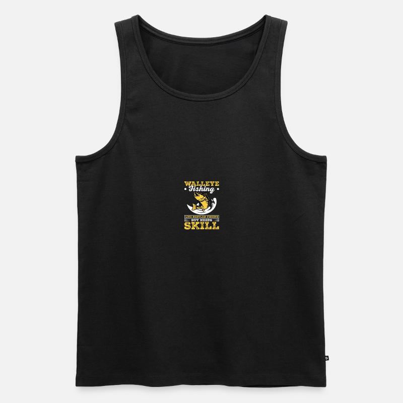 Walleye Hunter Walleye Fischen - Männer Premium Bio Tank Top - Schwarz