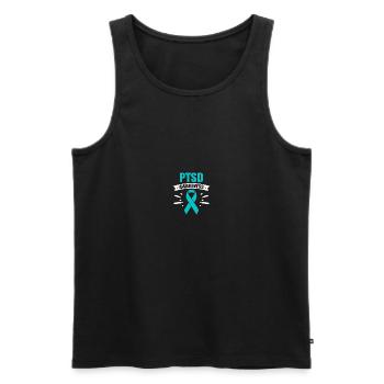 PTSD Awareness - Men's Premium Organic Tank Top - black - Front - AI Model Male 178 light (178cm)