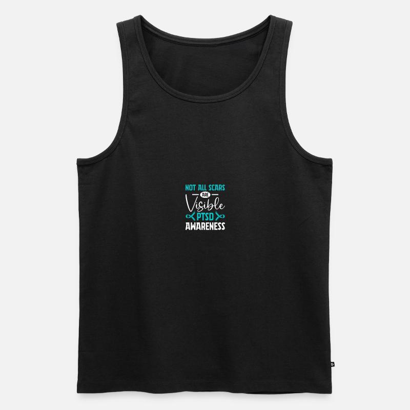 PTSD-Bewusstsein - Männer Premium Bio Tank Top - Schwarz