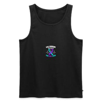 Sunflower Suicide Prevention Suicide Education - Men's Premium Organic Tank Top - black - Front - AI Model Male 178 light (178cm)