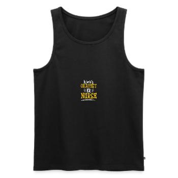 Krankenschwester in der Notaufnahme - Männer Premium Bio Tank Top - Schwarz - Vorne - Michal (187cm)