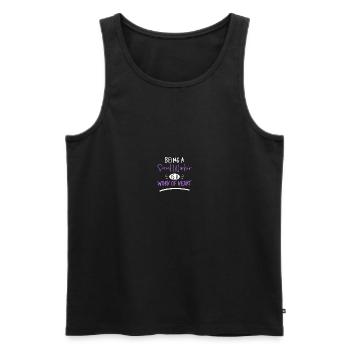 Travailleur social scolaire - Débardeur bio Premium Homme - noir - Devant - Michal (187cm)