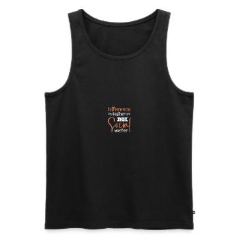 Travailleur social scolaire - Débardeur bio Premium Homme - noir - Devant - Michal (187cm)