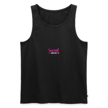 Travailleur social scolaire - Débardeur bio Premium Homme - noir - Devant - Michal (187cm)