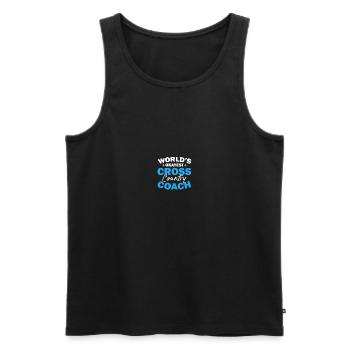 Entraîneur de cross-country - Débardeur bio Premium Homme - noir - Devant - AI Model Male 178 light (178cm)