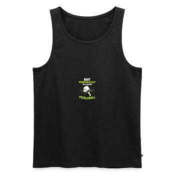 Pickle Ball Pickleball Kitchen - Men's Premium Organic Tank Top - black - Front - AI Model Male 178 light (178cm)