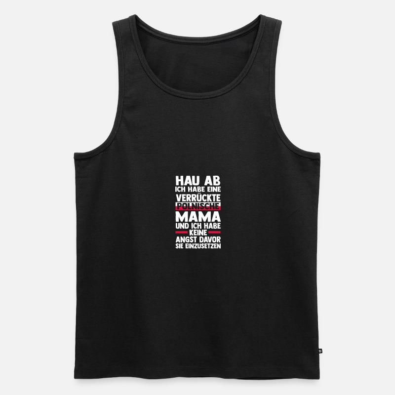 Pole Mama Mutter Polen - Männer Premium Bio Tank Top - Schwarz