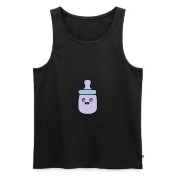 babyflasche 02 - Männer Premium Bio Tank Top - Schwarz - Vorne - Michal (187cm)