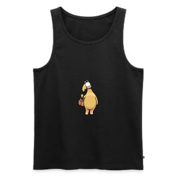 Lama de Pâques - Débardeur bio Premium Homme - noir - Devant - AI Model Male 178 light (178cm)