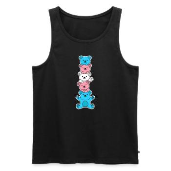 Trans flag bear design for proud trans people - Men's Premium Organic Tank Top - black - Front - AI Model Male 178 light (178cm)