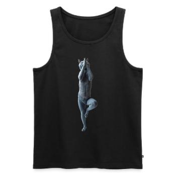 Russisch Blau Katze - Männer Premium Bio Tank Top - Schwarz - Vorne - Michal (187cm)