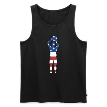 Sport Us Flag Korfball - Men's Premium Organic Tank Top - black - Front - AI Model Male 178 light (178cm)