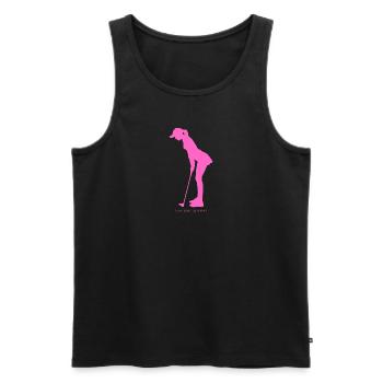 Play Golf Be Happy - Girl Putter - Männer Premium Bio Tank Top - Schwarz - Vorne - AI Model Male 178 light (178cm)