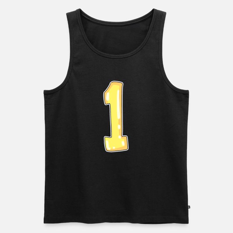 1 yellow - Men's Premium Organic Tank Top - black