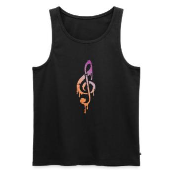 Chute de couleur de la clé de musique - musique de clé de sol - Débardeur bio Premium Homme - noir - Devant - AI Model Male 178 light (178cm)