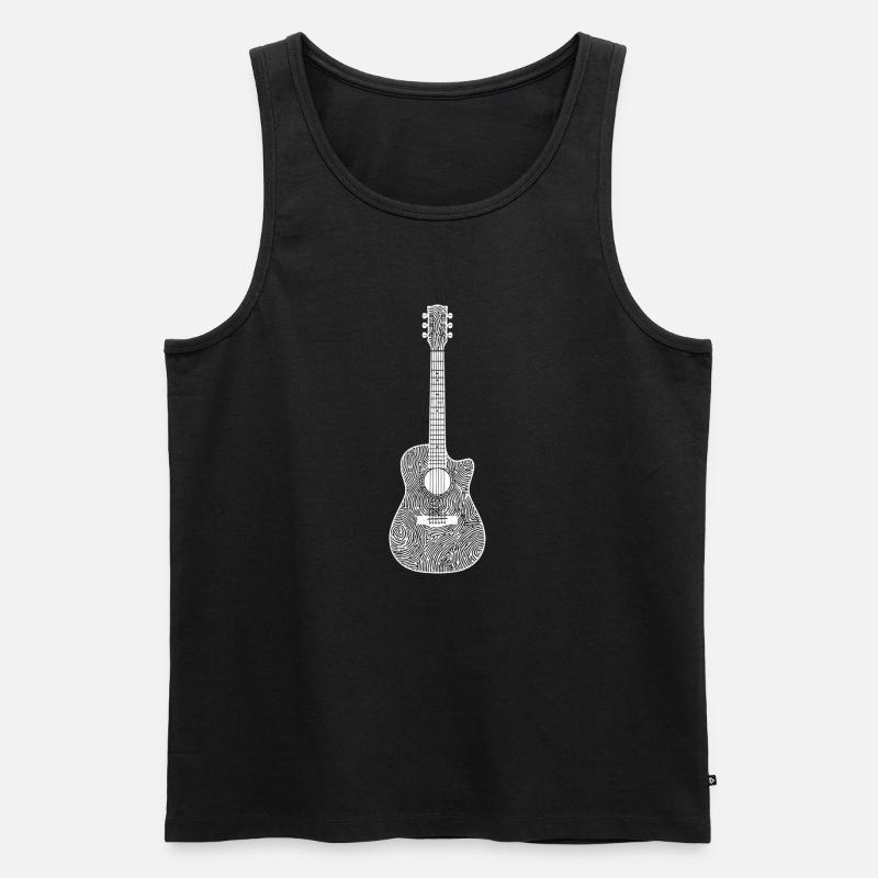 Abstrakte Gitarrenkunst Musikdesign - Männer Premium Bio Tank Top - Schwarz