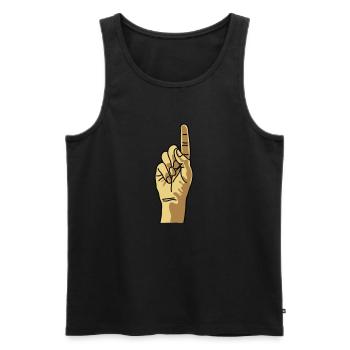 zeigefinger - Débardeur bio Premium Homme - noir - Devant - Michal (187cm)