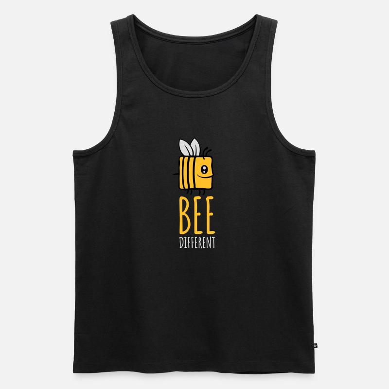 bee different Spruch Zitat - Männer Premium Bio Tank Top - Schwarz