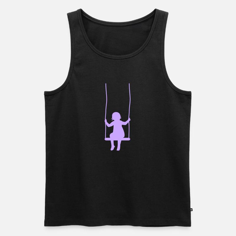 schaukel mädchen - Männer Premium Bio Tank Top - Schwarz