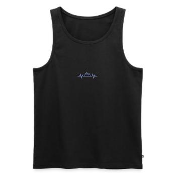 Herzschlag Berg - Männer Premium Bio Tank Top - Schwarz - Vorne - Michal (187cm)