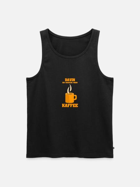 Kaffee Davin - Männer Premium Bio Tank Top - Schwarz